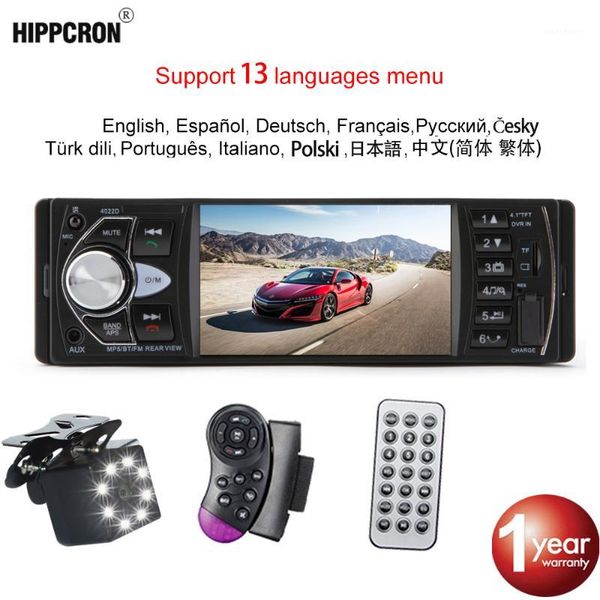 

hippcron car radio 1 din autoradio 4022d bluetooth 4.1" touch screen support rear view camera steering wheel contral car stereo1