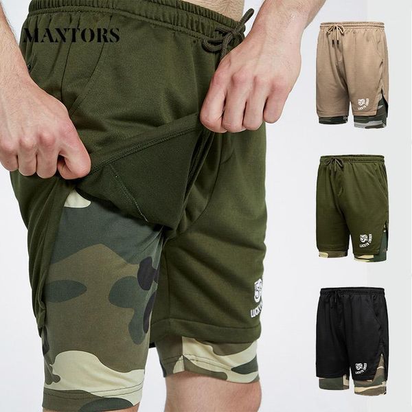 

2020 men jogger shorts summer new casual camouflage shorts splice male sportswear running workout gyms short trouser double-deck1, White;black