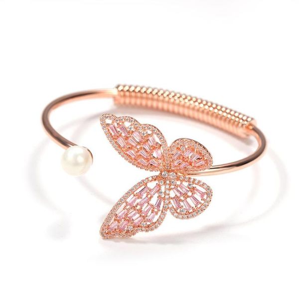

butterfly bracelet temperament versatile opening adjustable bracelet female copper inlaid zircon jewelry, Black