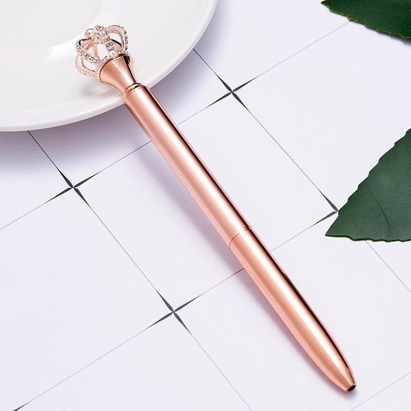 

высококачественные металлические шариковые ручки корона гель ручки свадебные офисные металлические роликовые шариковые ручки для письма канц, Blue;orange