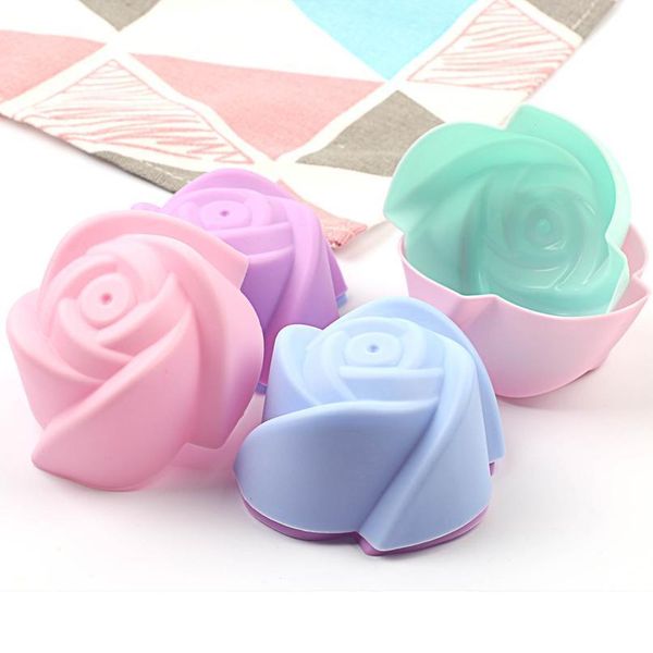 

sile cupcake mold fondant pan 3d small rose shaped kitchen baking pastry tools cake decorating tools 6/12pcs muffin qylckm