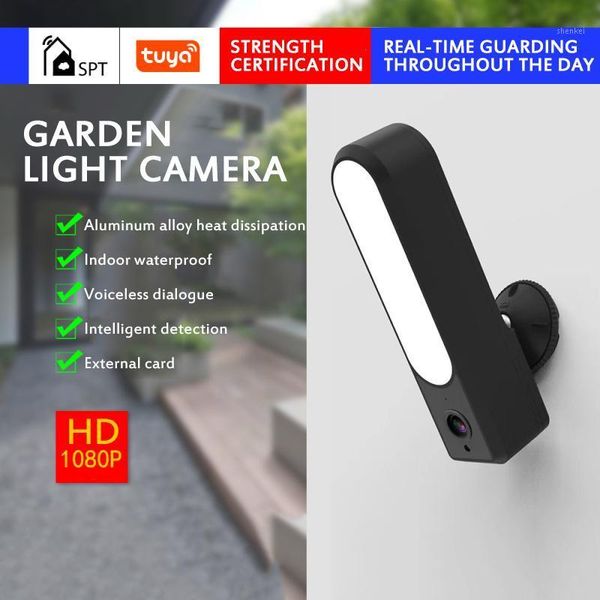 

smart outdoor garden light camera 1080p night vision wifi waterproof home security cam two-way audio call security camera1