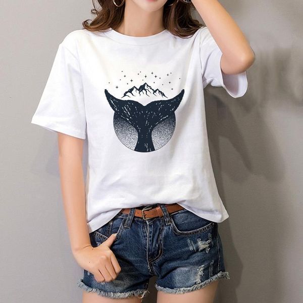 

fashion 90s harajuku ullzang o-neck tshirt summer short sleeve funny design print t shirt for women tees female, White