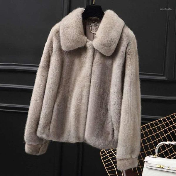 

thicken short faux fur coat fashion female winter velvet thick warm jacket white grey fleece coat women faux fur mink coats lady1, Black