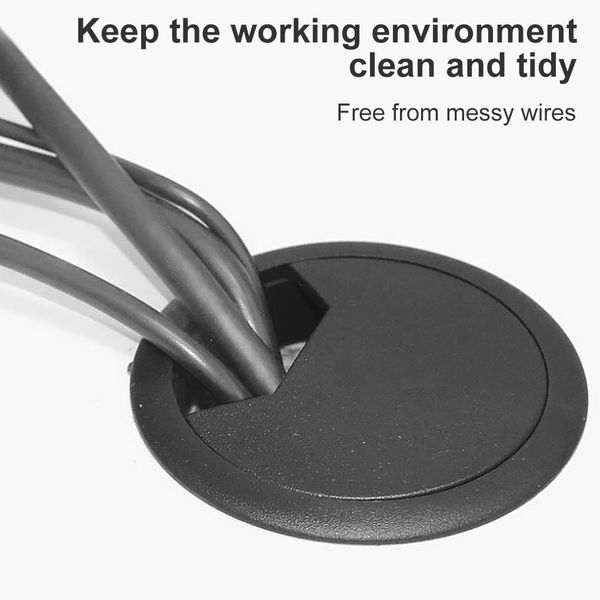 

10pcs desk cord grommet abs computer cable hole cover movable round desk cord hole cover plastic computer grommet h wmtktd
