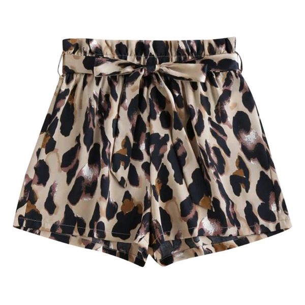 

women's shorts jaycosin clothes women fashion leopard print drawstring casual loose summer pocket short femme g2, White;black
