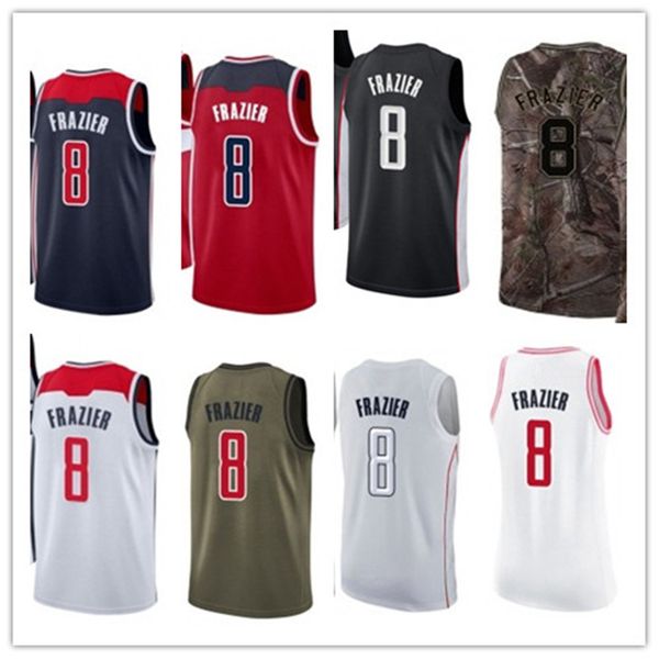 

custom 2021 wizard style jerseys black white green army green 8 tim frazier basketball jersey ing, Black;red