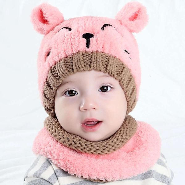 

children's baby's scarf winter hat new set kitten, Red;brown