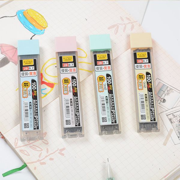 

100pcs/box mechanical pencil lead replace 0.5mm/0.7mm 2b lead core for kids writing drawing stationery office supplies