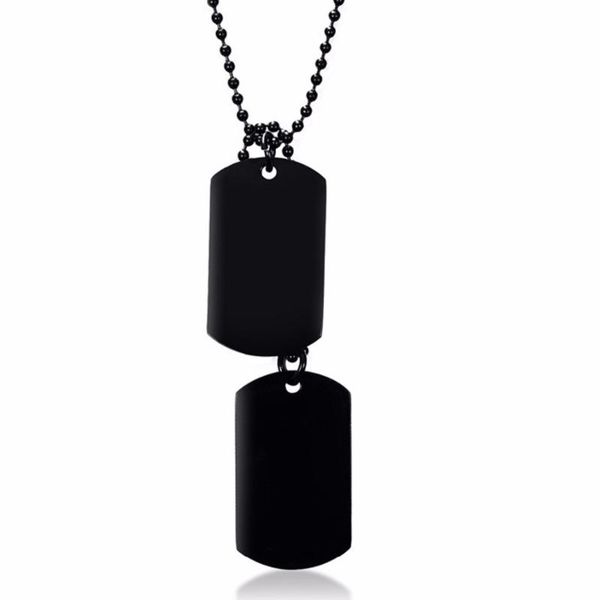 

pendant necklaces mens style 316l stainless steel dog tags chain silver color gold black men necklace jewelry