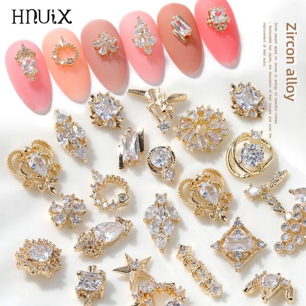 

nail art decorations 2pieces 3d metal zircon jewelry japanese crystal manicure diamond charms, Silver;gold