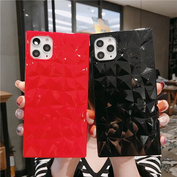

suitable for new iphone12 square mobile phone shell for iphone11pro diamond anti-drop for 12mini personality protective cover