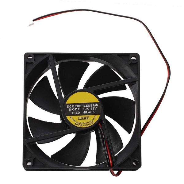 

fans & coolings black plastic square 9025 90 x 25mm dc 12v 0.25a cooler fan