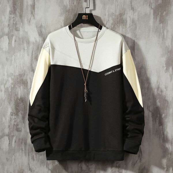 

2021 new autumn spring hoodies of striped men loose hip hop punk pullover streetwear big fashion clothes pytw, Black