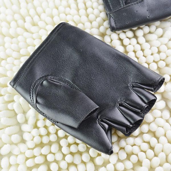 

punk gloves outdoor pu leather driving gloves fingerless sport, Blue;gray