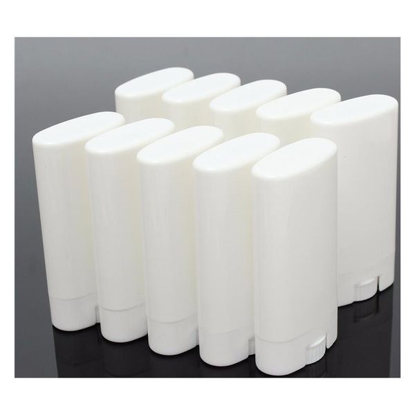 

1000pcs 15g plastic empty diy oval lip balm tubes portable deodorant containers clear white lipstick fash jllumy fight2010