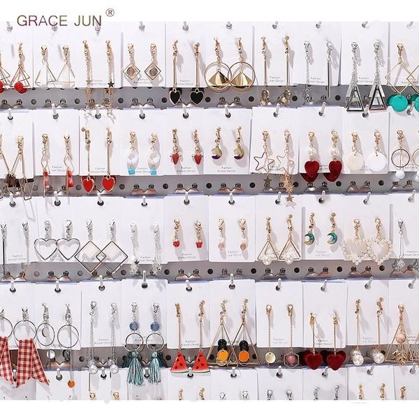 

grace jun rhinestone pearl enamel clip on for women fashion party prom stuedent style no pierced earrings, Golden