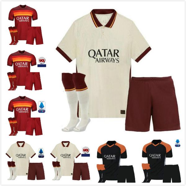 

20 21 dzeko j. jesus mens soccer jerseys new rome pellegrini zaniolo home away 3rd football shirt short sleeves pastore pedro fazio uniforms, Black