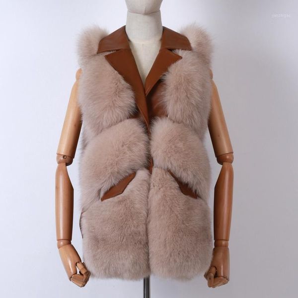 

ladies real gilet natural women fur vest1, Black