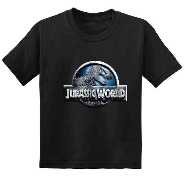 Jurassic Park / World Dinossauro Engraçado Crianças Camiseta Verão Moda Casual Crianças Roupas Algodão Bebê Meninos Meninas Camisetas G220223