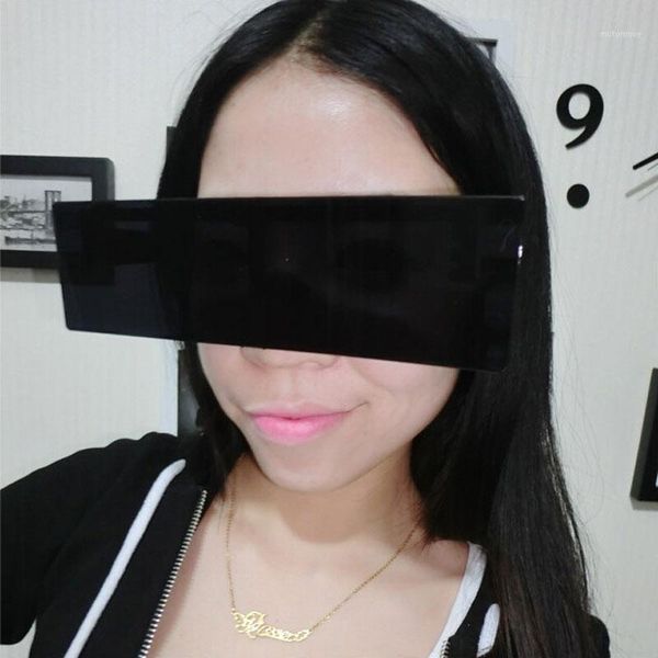 

sunglasses black bar one piece rectangle sun glasses deal with it1, White;black