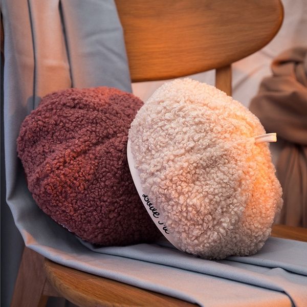 

789f parent hat fashion hats knitted hat mom baby solid pompoms autumn winter crochet fashion newborn baby beanies family crochet hats 50pcs, Brown;gray