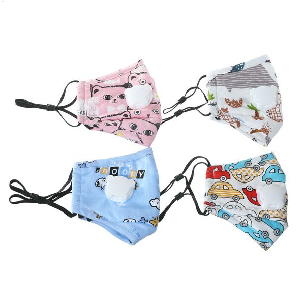 

styles children breathable 4 face mask summer with valve anti-fog dust-proof cotton kindergarten ahb72