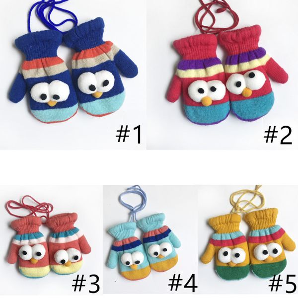 

factory7zt1boys children's christmas winter kids baby girls knitted gloves crochet warm mittens 5 color