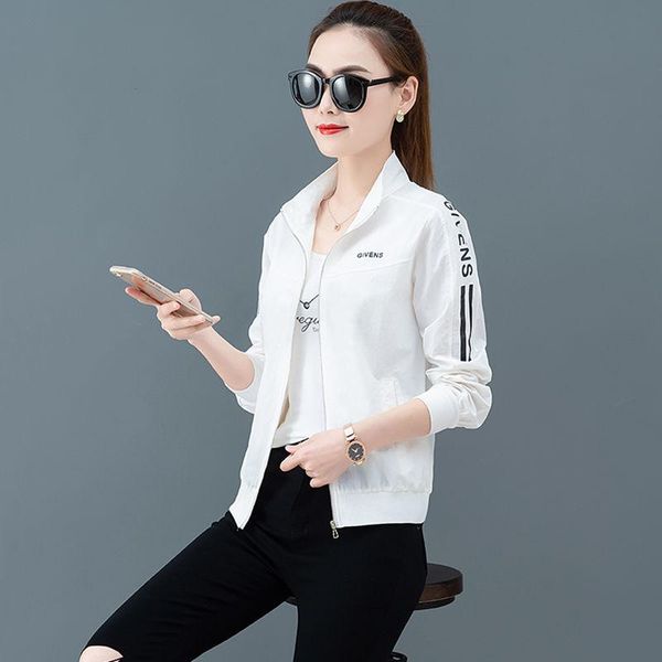 

women's short jacket women's jacket sunscreen zipper shirt baseball uniform double layer gary, Black