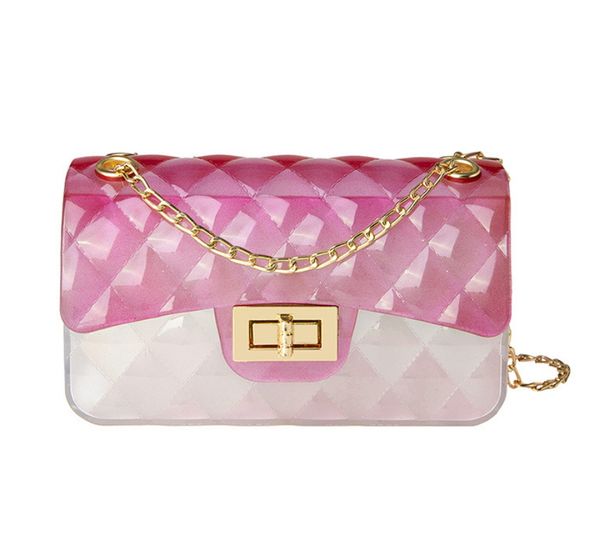 

fashion gradient colorful lingge jelly bag small square shoulder bag women crossbody ladies handbag purse feminina