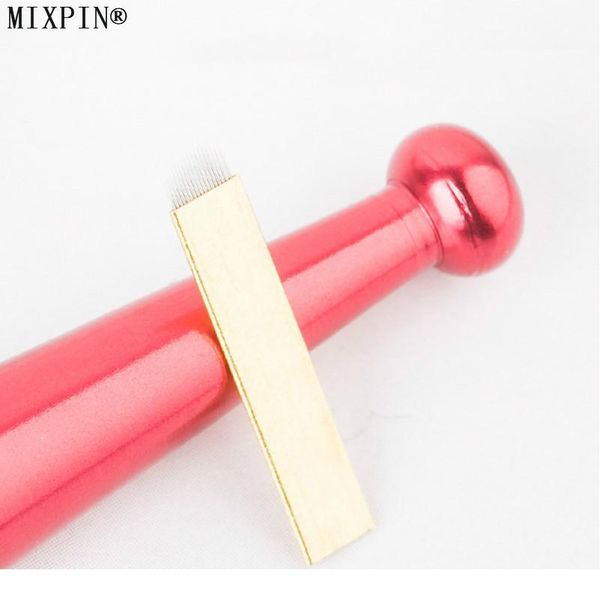 

50 pcs u shape 16 needles brass skin permanent eyebrow makeup tattoo blades 16 pin for manual ta qylqcs