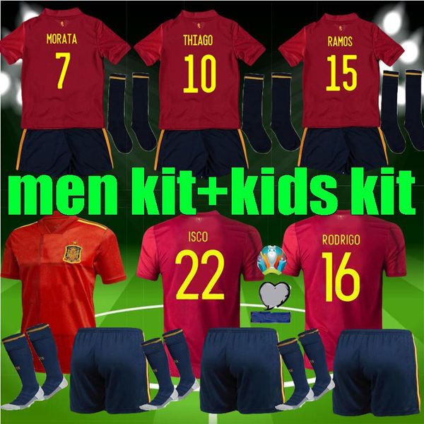

eruo cup 2020 men kids spain home asensio isco ramos morata soccer jerseys boys kits 20 21 espana camisetas pique iniesta football shirts, Black;yellow