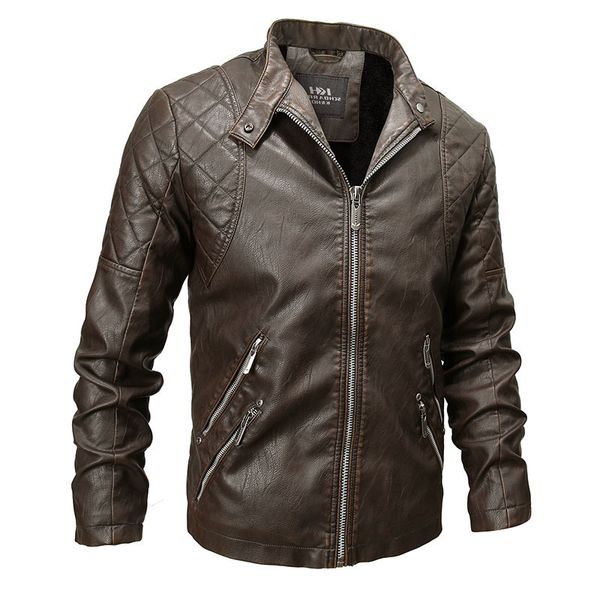 

new fashion tide autumn and winter leather washed men's jacket, Black;brown
