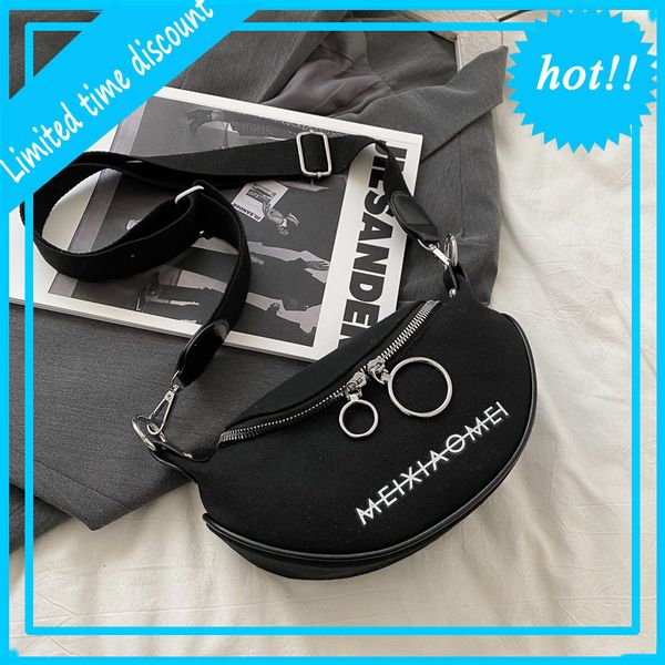 

small women's 2020 new fashion net red messenger versatile canvas niche design french texture popular bag