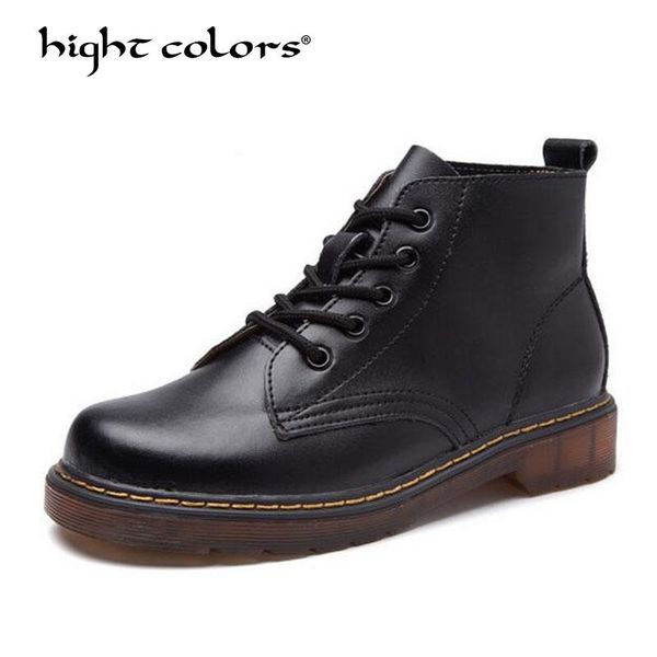 

2020 autumn winter women ankle boots platform heels lace-up casual shoes woman retro red black brown autumn boots female