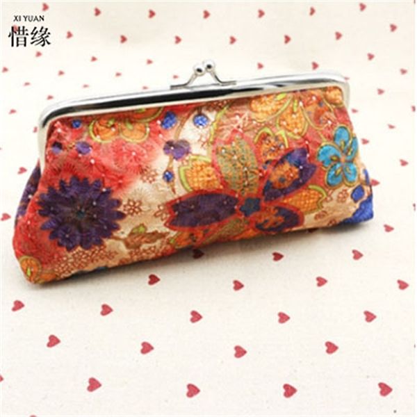 

xiyuan brand new fashion canvas student wallet mobile phone and credit cards teenage girls cute purses for cash c1115, Red;black