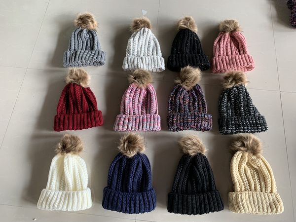 

winter female knitted hat winter hat for women girl 's hat knitted beanies cap thick women skullies beanies, Blue;gray