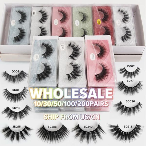 

false eyelashes wholesale 12/24/36/48/60pcs 3d mink lashes natural makeup in bulk