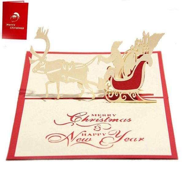 

greeting cards handmade blank 3d up card postcards christmas deer car with matching envelope laser-cut surprisingly perfect decora1