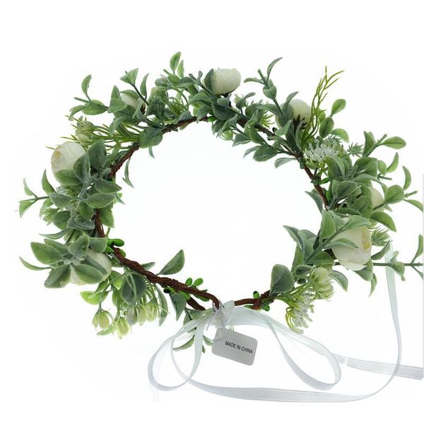 

flower headwear women hair accessories camellia flower wreath crown headband hat decoration adjustable floral qyldoe