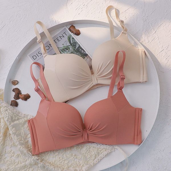 

underwear girl small chest gathered students set up bra to collect accessory breast without steel ring anti sagging girl side bra, White
