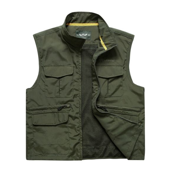 

spring mens jacket sleeveless vest summer casual detachable travels male vest multi-pockets thin vest pgraphy waistcoat, Black;white