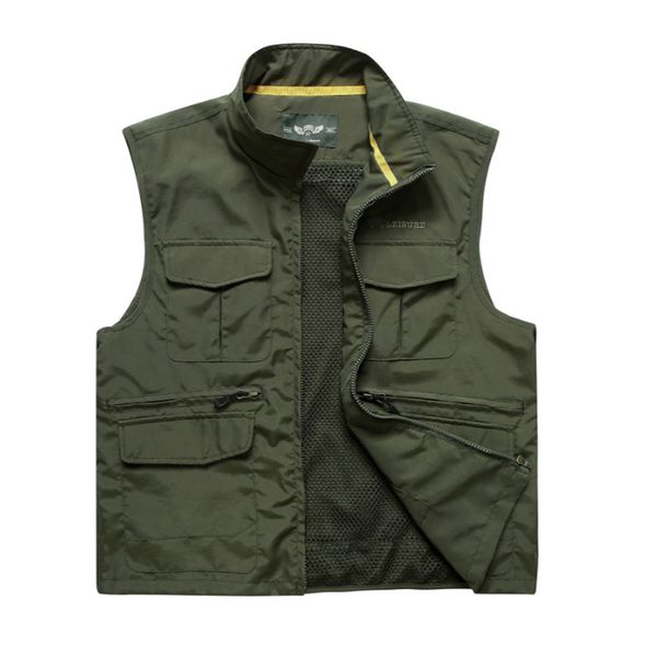 Giacca da uomo primaverile Gilet senza maniche Gilet estivo casual staccabile da viaggio Gilet maschile multitasche Gilet sottile Fotografia