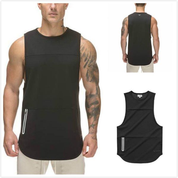 

muscle fitness brothers sportsman thin sports vest summer running training suit slim fit elasticity pure cotton tank-top, Black;blue