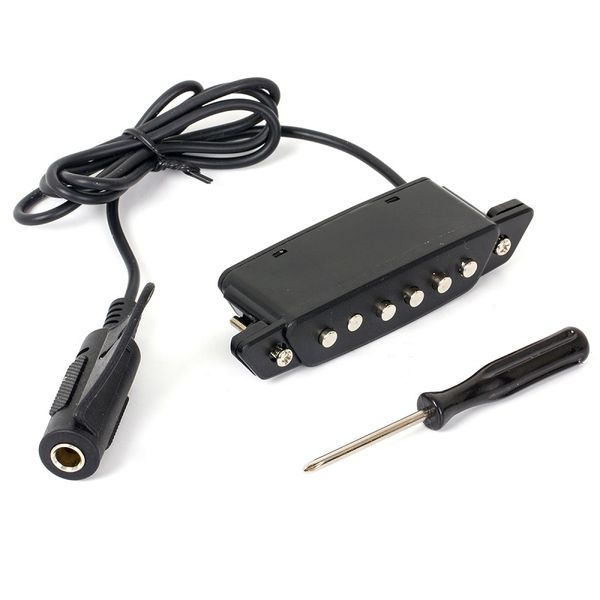 

acoustic guitar soundhole pickup passive with power jack parts sh-85 black
