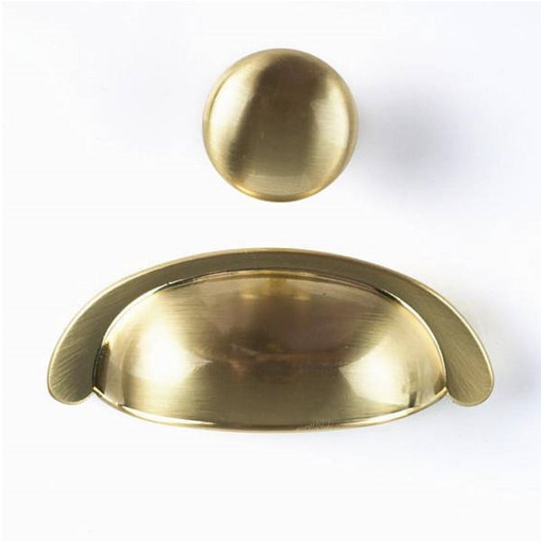 

3.0'' dresser pulls drawer knobs pull handles cup bin shell pull brushed brass gold kitchen cabinet handle knob hardware 76mm