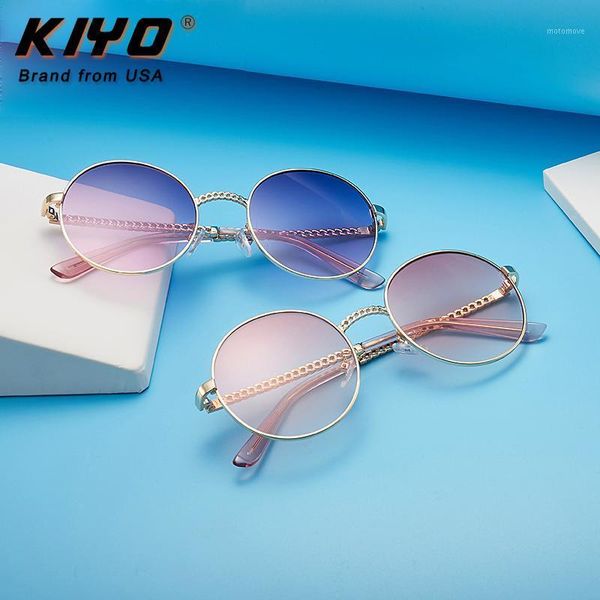 

kiyo brand 2020 new women round sunglasses metal fashion sun glasses uv400 driving eyewear 89551, White;black