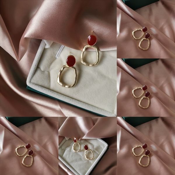 

rcig jewelry elegant crystal zircon earring stones design earring studs fashion round women -r, Golden