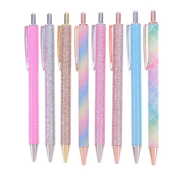 

ballpoint pens 1pc 1.0mm refill press the black pen office use a students stationery supplies 8 colors, Blue;orange