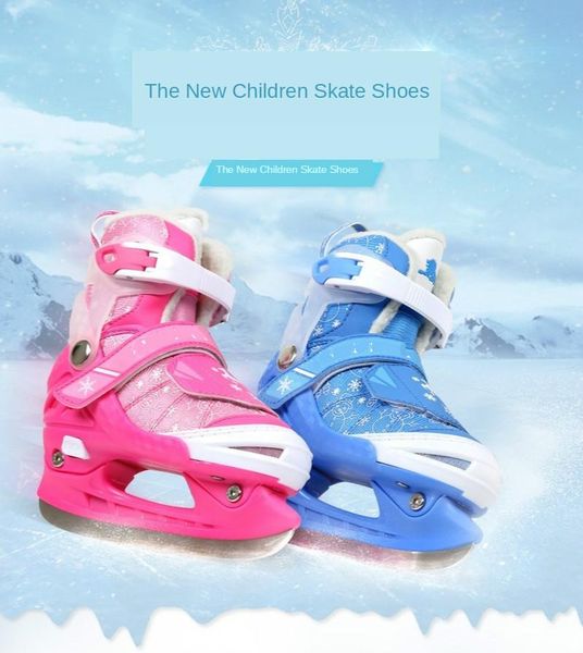 

boots selling children' skate shoes adjustable beginner ice hockey knife figure stainless steel skates, Black;grey